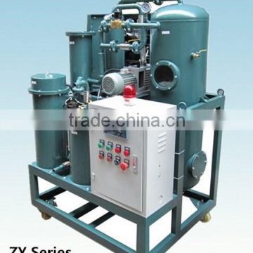 ZY portable waste transforer oil recyclying machine, gas content < 0.1%, breakdown voltage > 70,