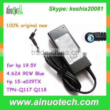 Laptop Charger for hp 19.5V 4.62A 90W Blue tip dc adapter 15-e029TX TPN-Q117 Q118