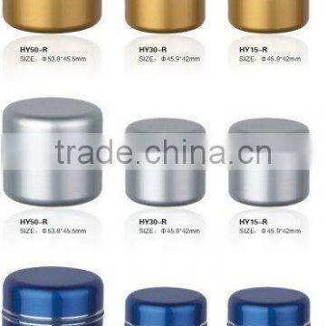 empty clored aluminium/plastic cosmetic Cream Jars