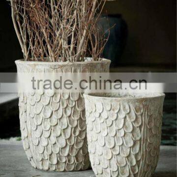 H134 fiber cement rustic flower pot planter 2016