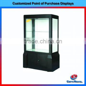 antique decorative plating free floor metal perfume display showcase