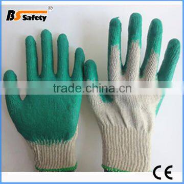 BSSAFETY Wholesale red or green latex coated industrial working safety gloves