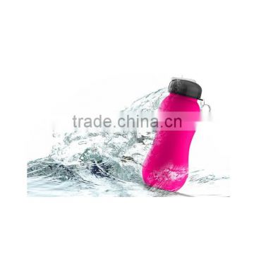 2016 Wholesale Leak Proof Silicone Foldable Sports Bottle-pink