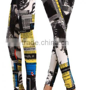 newspaper all over printed sexy girls leggings