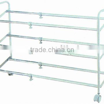 Three-Layer Stainless Steel Shoe Rack With Wheels