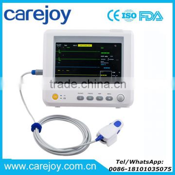 Carejoy Wholesale cheap price 7 Inch Patient Monitor 6 parameter ECG NIBP SPO2 TEMP RESP PR medical monitoring CE ISO certified