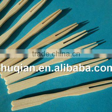 Printed letters bamboo fruit forks wholesale