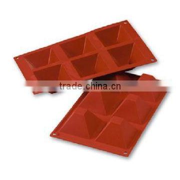 6 half pyramid pastry baking moulds