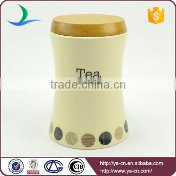 Wholesale Ceramic Modern Dot Decal Storage Jars With Wooden Lid photo-5