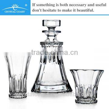 wholesale cheap machine made tumbler shot glass spirit decanter; bohemia crystal czech republic;chivas whisky glass decanter set