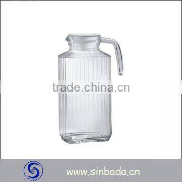 New glass pitcher,1.7L bar shaped glass jug,water jug