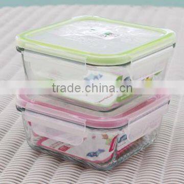 hot sale 550ml cheap price lock n lock glass containers/glass lock containers/lock and lock glass storage containers