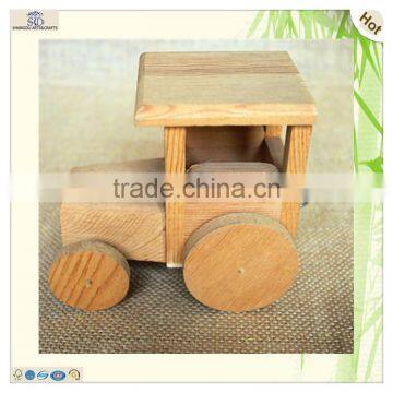 Handmade Primitive Wooden Crafts Tricycle Tractor Truck Toy photo-2