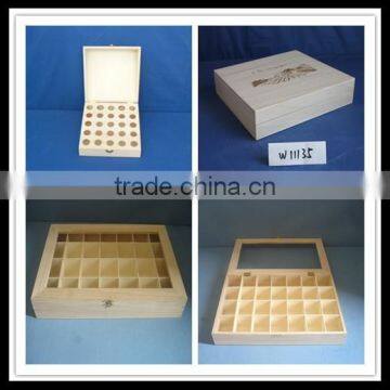 Natural Wooden Essential Oil Box With 12 Comparents Wholesale photo-6