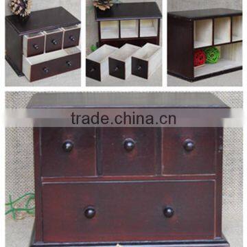 Painting handmade many small drawers wood craft mini cabinet