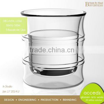 DBG-H20-400 400ml Popular Borosilicate Double Wall Glass Drink Cup