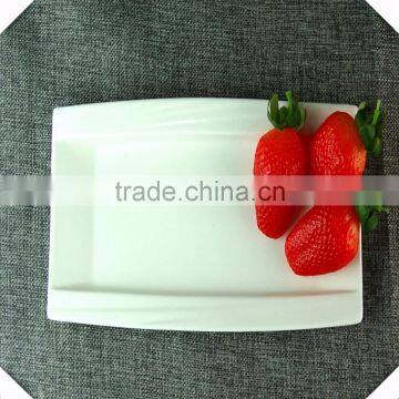 Bulk Stock White Style Oblong Shape Ceramic Plate For Dinner Restaurant Wholesale