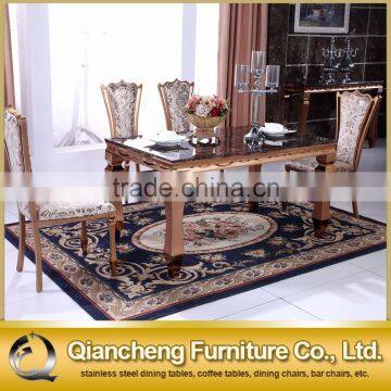 New Design Stainless Steel Restaurant Marble Top Dining Tables