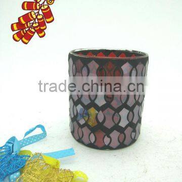 Wedding Gift Red Mosaic Chinese Vase Glass Cylinder photo-5