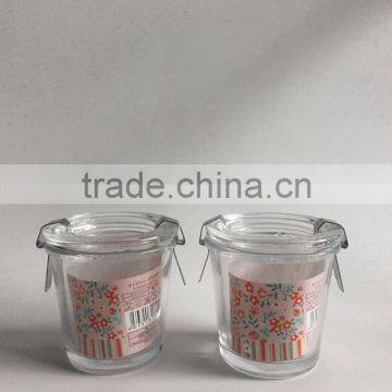 Strawberry Pattern Wholesale 115 ml Small Transparent Glass Bowl With Clip Lid,glassware