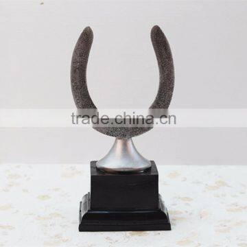 Custom Resin Silver Horseshoe U Shape Trophy photo-3