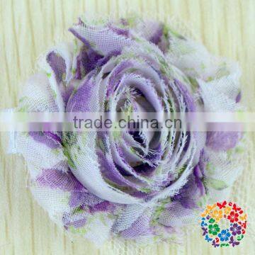 Orange Shabby Flower 2015 New Design Wholesale Beautiful Flower Chiffon Shabby Flower With a Clip photo-4