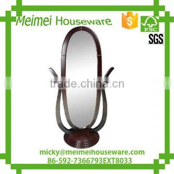 Home Furnishing Oak Cheval Mirror, Adjustable Full-length Oval Mirror photo-2