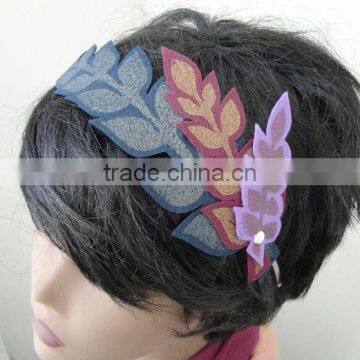 on Express Hot Sale New Products Handmade Eco Friendly Fabric Decoration Felt Flower Headband Crown Made in China photo-1