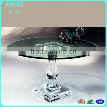 Wholesale Round Acrylic Tables,lucite Coffee Table, Acrylic Furniture With Colorful Base photo-2