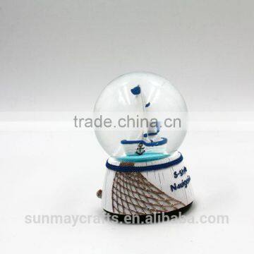 Custom Polyresin Sea S-style Nauigatian Music Snow Globe for Sale photo-3