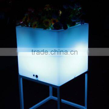 Rotomolded Plastic Square Concrete Planter With Led Light photo-3