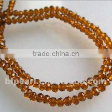 wholesale 16" 4mm congac faceted rondelle Chinese crystal beads