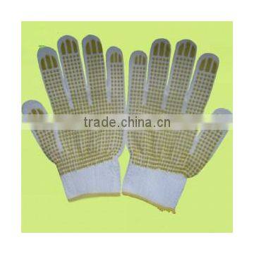 7gauge bleach white color working cotton glove for carpenter/manufacture of gloves