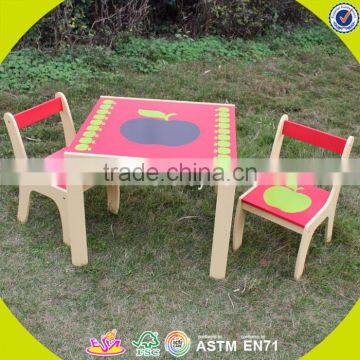 Wholesale Cute Style Baby Wooden Table and Chairs Household Top Quality Wooden Table and Chairs Set W08G092 photo-5