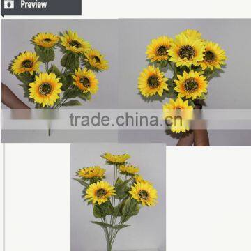 China Manufacturer Floral Foam Autumn Yellow Sunflower Artificial Flower photo-4