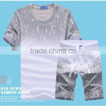 custom 100% polyester digital printing colorful 2 piece latest design leisure men suit