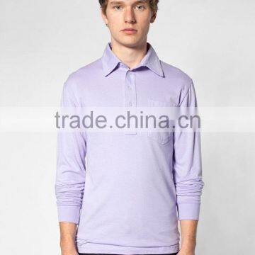 100% Cotton Custom Long Sleeve Golf Tee Plain Shirts Men Polo T-shirt photo-2
