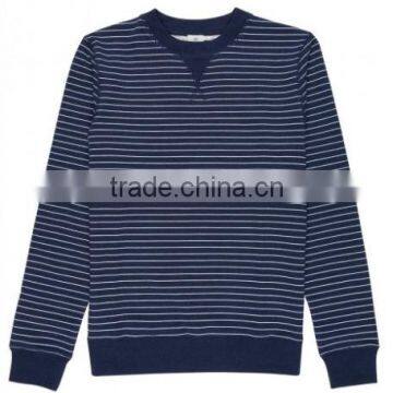 Women's yarn dye stripe loopback sweat top