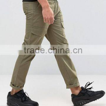 Guangzhou Manufacturer 98% Cotton 2% Elastane Soft Touch Twill Drawstring Waistband Slim Fit Functional Men's Casual Solid Pants photo-4