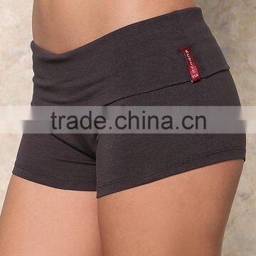 MGOO Manufacturer Custom Made Black Yoga Stretch Shorts Black High Waist Nylon Spandex Dri Fit Shorts photo-4
