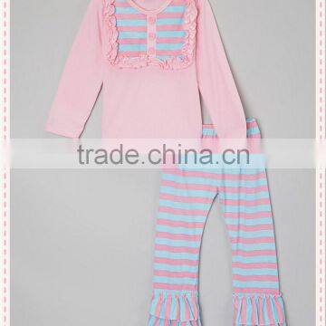 Wholesale Baby Clothes Kids Girls Clothing Plain White Top With Red Heart Triple Ruffle Pants Set Children Boutique Outfits photo-3