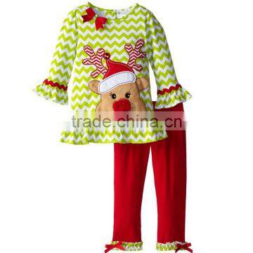 2017 Wholesale Children's Boutique Clothing Cute Baby Set Kids Christmas Outfit photo-2