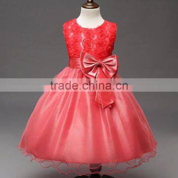 C5#Kids Infant Girls Flower Petals Dress Children Toddler Elegant Dress Pageant Wedding Formal Party Dress photo-2
