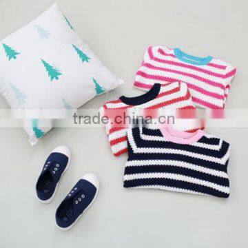 2106 New Tidal Range - Striped Girls Pure 100% Cotton Sweater Wholesale photo-4