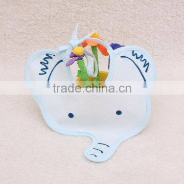 S33354W Baby Bibs Infant Waterproof Dribble Cartoon Elephant Bandana photo-2