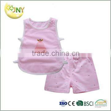 Baby summer cartoon suits toddler sleeveless soft cotton baby set wholesale