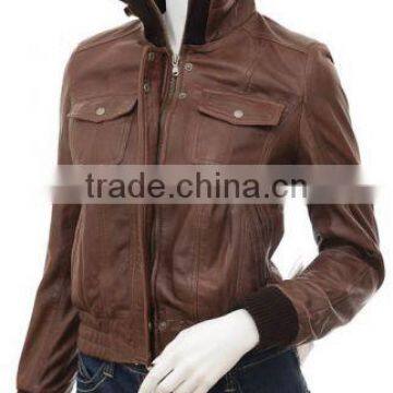 High Quality New Design Fashion Women Leather Jacket