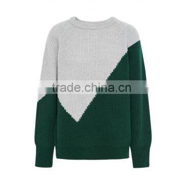 Women Geometric Design Sweater 2017 New Style Green Color Pullover Sweater photo-5