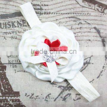 Boutique Infant Ruffled Rosette Rhinestone Flower Baby Bows Headband Wholesale photo-5