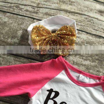 Baby Girls Fall Clothes Baby Girls Boutique Clothing Girls Top With Akirts Sets With Mathicn Necklace and Headband photo-3